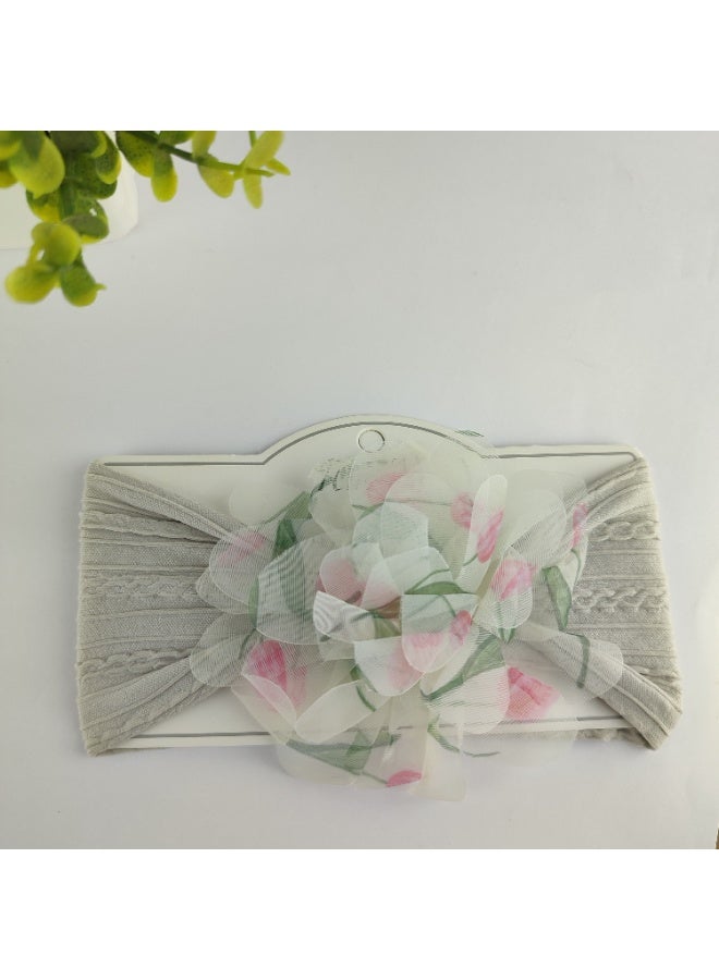 Baby & Kids Soft Headband Hair Accessory with Elegant Flower - Image 2
